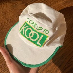 Vintage snap back hat by cigarette brand Kool.